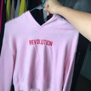 Rue 21 pink Revolution cropped sweatshirt